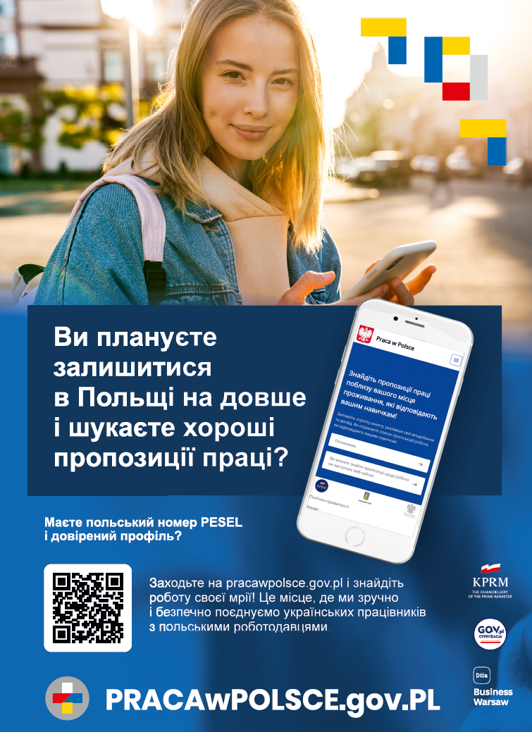 plakat platforma dla obywateli Ukrainy www.pracawpolsce.gov.pl